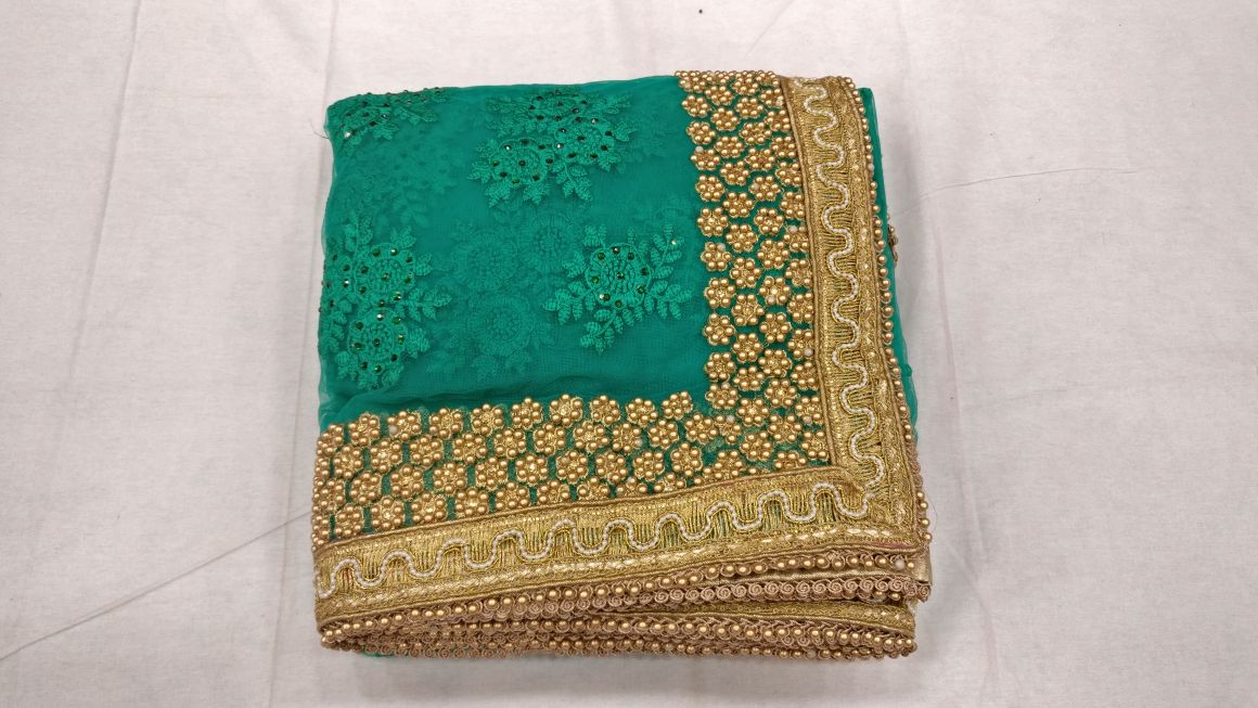 Thread Embroidery Work With Fancy Pearl Work Belly Belt Saree at Rs 1249, Mumbai