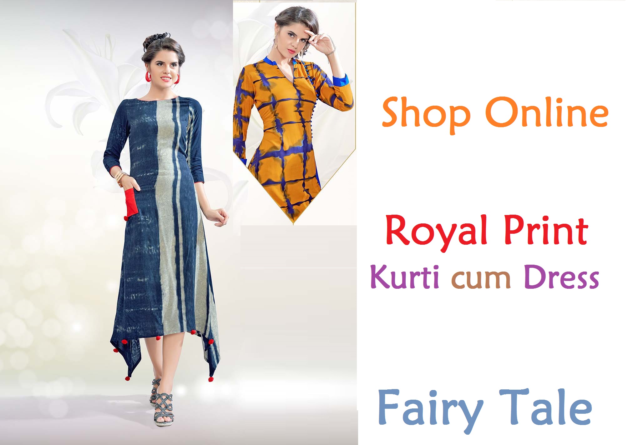 Fairy Tale Royal Print Kurti cum Dress