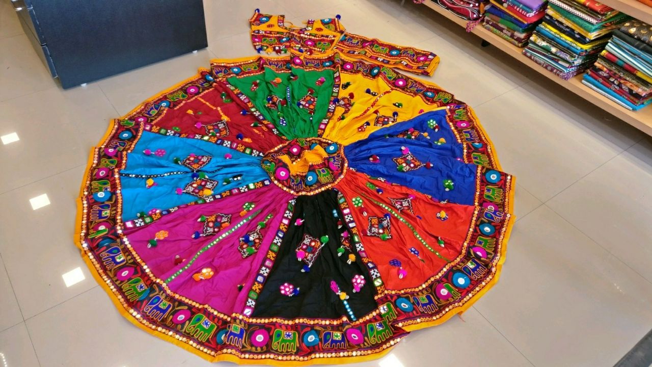 Kutchi Traditional Gamthi work Chaniya Choli Style C