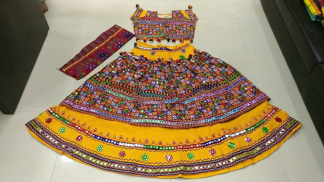 Kutchi Traditional Gamthi work Chaniya Choli Style D