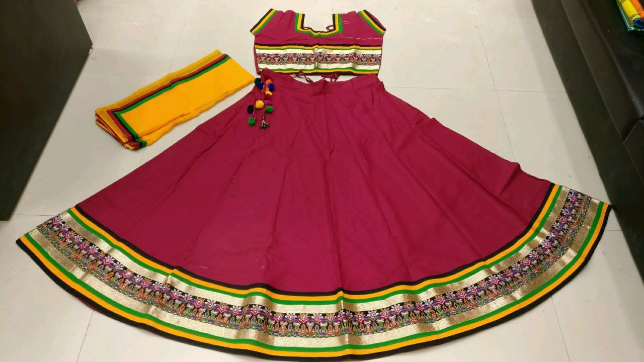 Kutchi Traditional Gamthi work Chaniya Choli Style E