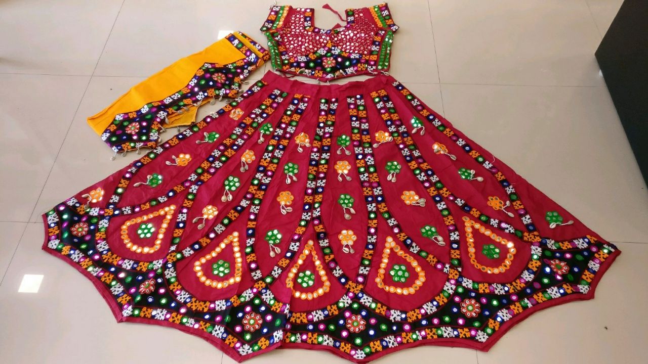 Kutchi Traditional Gamthi work Chaniya Choli Style F
