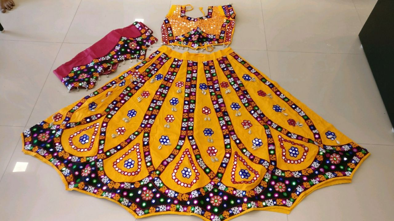 Kutchi Traditional Gamthi work Chaniya Choli Style F