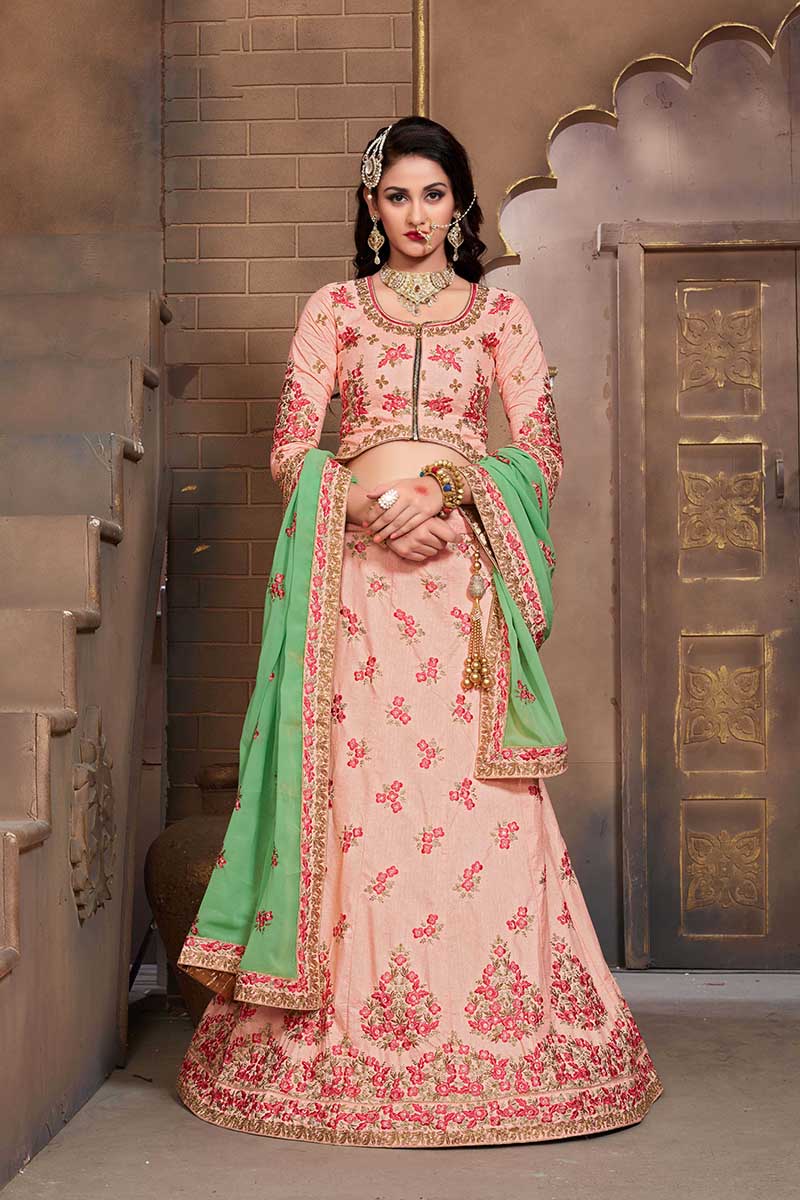 Shop The Mermaid Mulberry Silk Bridal Lehenga Choli Online with the best price.