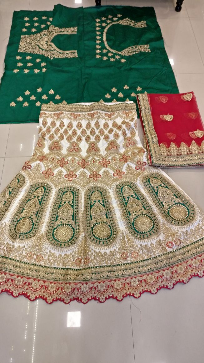 Heavy Kasab thread embroidery work bridal Chaniya Choli E