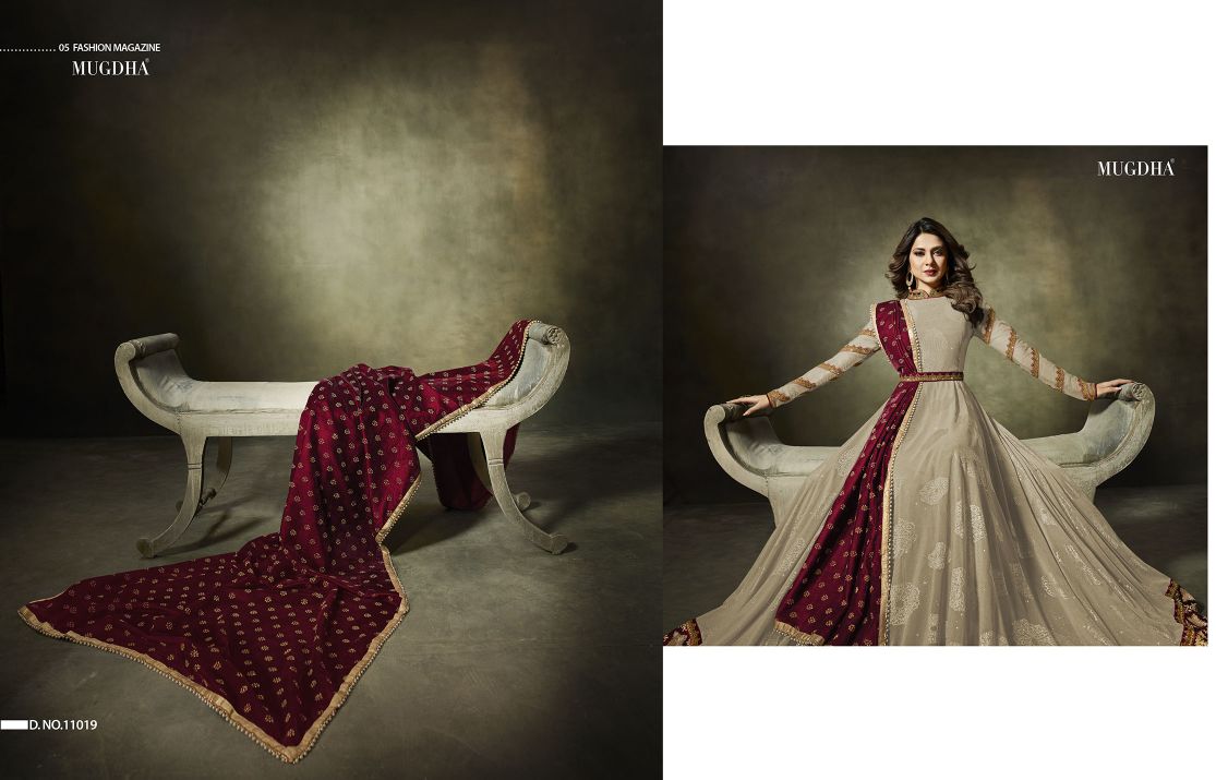 Mugdha Premium Designer Anarkali Suits 11019 Color Edition Beige B