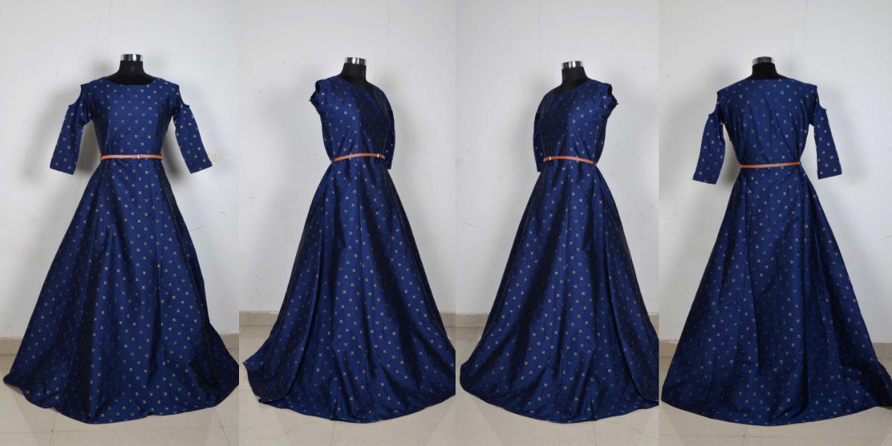 Jacquard Tapeta Fancy Silk Western Gowns