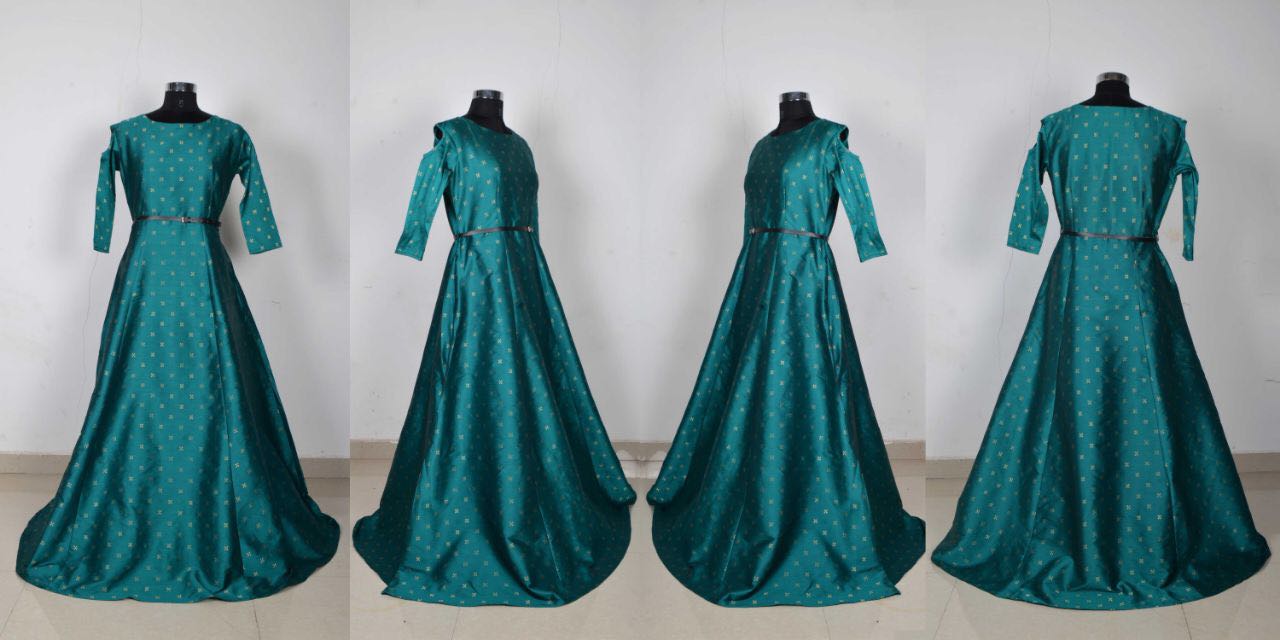 Jacquard Tapeta Fancy Silk Western Gowns