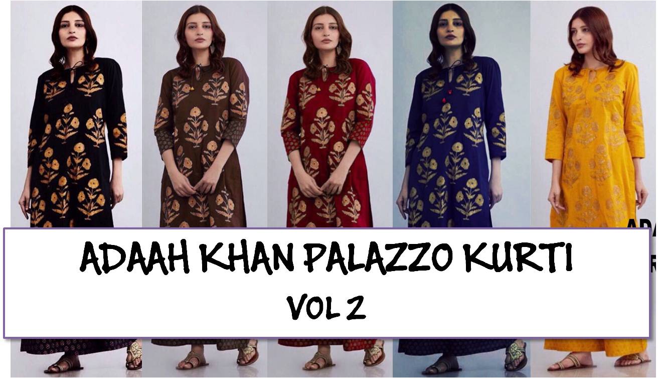 Designer Long Kurti with Palazzo Adaah Khan Vol 2