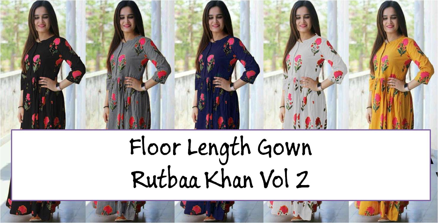 Floor Length Gown Rutbaa Khan Vol 2