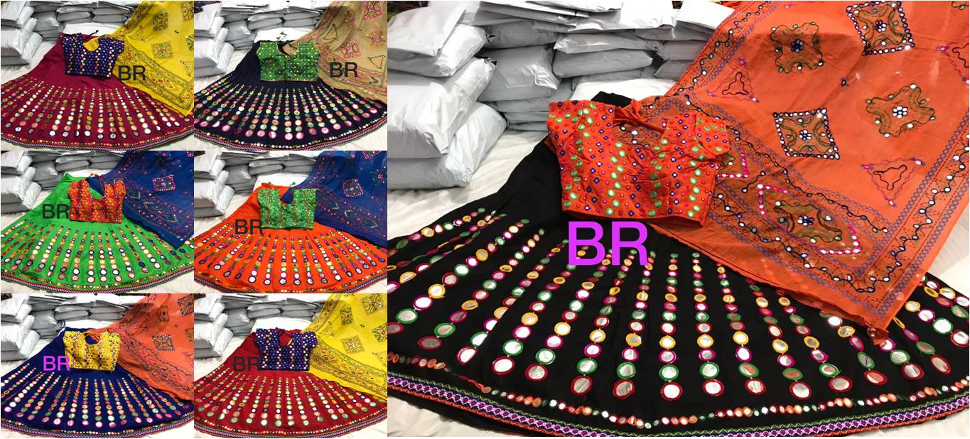 Navratri Special Heavy cotton gamthi work lehenga blouse
