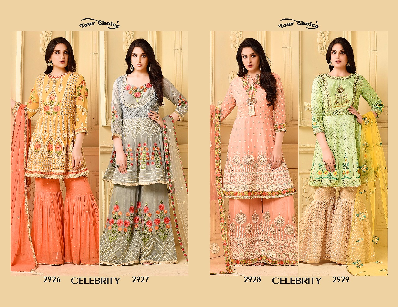 Your Choice Celebrity Style Sharara Suits