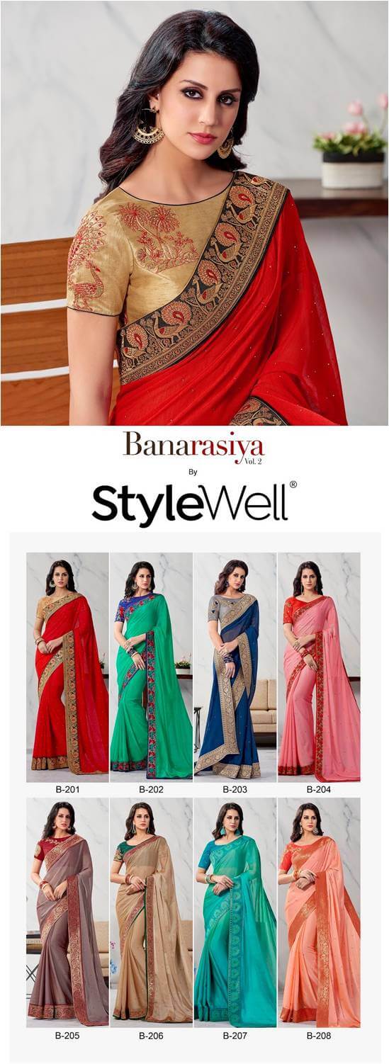 Party Wear Silk Sarees Stylewell-Banarasiya-Vol-2
